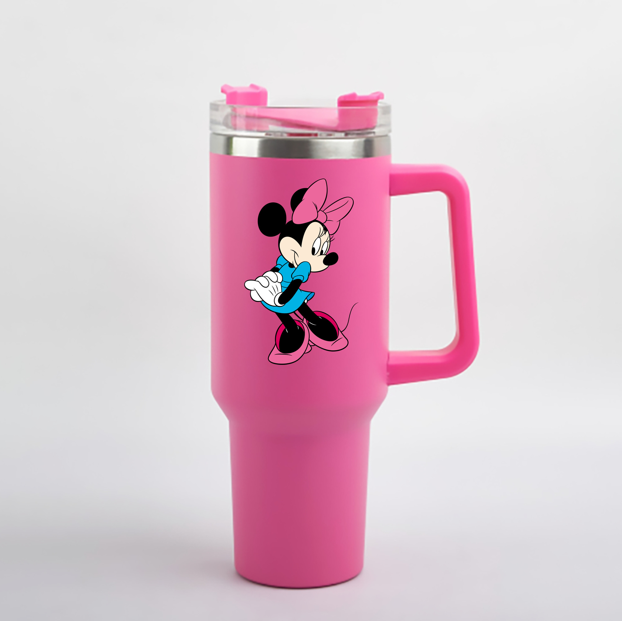 （画像用） ミッキーマウス Mickey Mouse 1200mL車用タンブラー - クリスタルステッカー（プラスチックストロー付き）